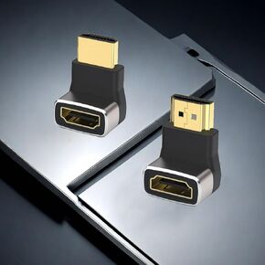 2-Pack HDMI 2.1 وصلة توصيل محول لـ 8K60 هرتز HDTV عالي الوضوح، موسع مستقيم لأعلى ولأسفل، متوافق مع الكمبيوتر المحمول، الكمبيوتر الشخصي، الشاشة، أنثى إلى أنثى in Kuwait