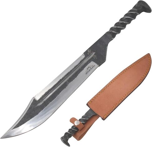 Railroad Spike High Carbon Steel Blade Fix Blade Knife with Leather Carrying Case. (5050) in Kuwait