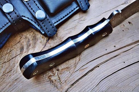 BIGCAT ROAR Black Jaguar - Handmade D2 Steel Tracker Knife 12" - Full Tang Fixed Blade - Micarta Handle & Leather Sheath - Bushcraft, Outdoor Camping & Survival Hunting Knife - Collector Hunter Gifts in Saudi Arabia
