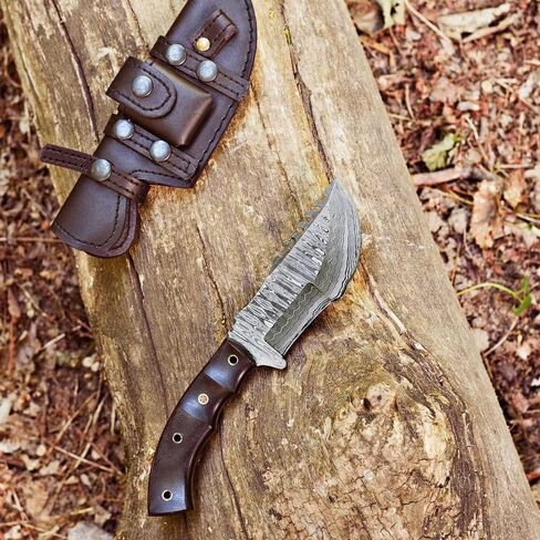 BIGCAT ROAR Black Jaguar - Handmade D2 Steel Tracker Knife 12" - Full Tang Fixed Blade - Micarta Handle & Leather Sheath - Bushcraft, Outdoor Camping & Survival Hunting Knife - Collector Hunter Gifts in Saudi Arabia