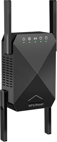 موسع واي فاي، مضخم إشارة واي فاي 1200 ميجابت في الثانية لتغطية المنزل حتى 9800 قدم مربع واي فاي 2.4 و5 جيجا هرتز مكرر لاسلكي ثنائي النطاق، 4 هوائيات 360 درجة واي فاي مكبر للصوت، أبيض in Kuwait