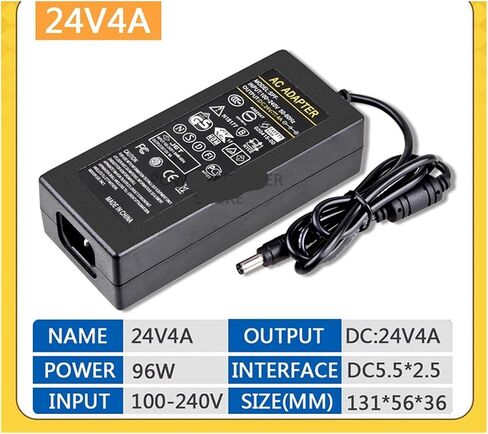 24V 4A Power Adapter AC DC Converter 100-240V 5.5x2.5mm(US Plug) in Saudi Arabia
