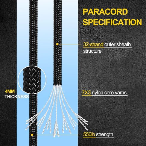 SATINIOR Paracord Rope 1250ft-7 Strand Core-Tactical Parachute Cord 4mm -Utility Rope for Survival, Hunting & Camping Gear – Nylon String, Camping Tent Cord in Saudi Arabia