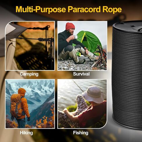 SATINIOR Paracord Rope 1250ft-7 Strand Core-Tactical Parachute Cord 4mm -Utility Rope for Survival, Hunting & Camping Gear – Nylon String, Camping Tent Cord in Saudi Arabia