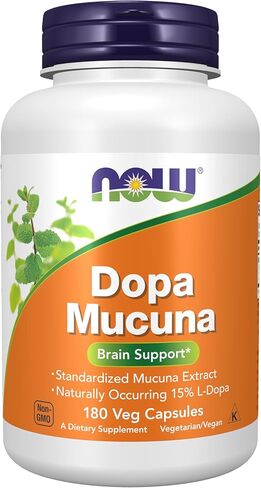 NOW Supplements, DOPA Mucuna, Standardized Mucuna Extract with Naturally Occurring 15% L-Dopa, 90 Veg Capsules in Saudi Arabia