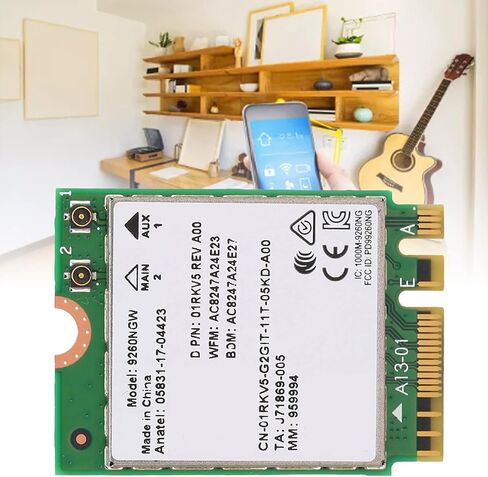 بطاقة واي فاي 5G من Estink، بطاقة واي فاي لاسلكية مزدوجة النطاق 5.0 للكمبيوتر المحمول مع فتحة NGFF M.2 2.4 جيجا هرتز 5 جيجا هرتز 1.73 جيجا بايت في الثانية محول واي فاي عالي السرعة IEEE 802.11a b g n ac in Saudi Arabia