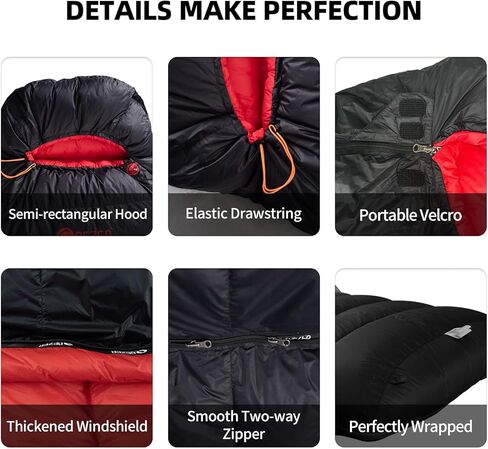 Down Sleeping Bag for Adults 620 Fill Power 0 Degree Sleeping Bag Cold Weather Ultralight with Pouch for Backpacking, Camping, Hiking in Kuwait
