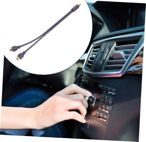 NUOBESTY Y Adapter Cable for Car Audio Pure Copper Male to Dual Female Splitter for Sound Equipment 1 Male to 2 Female Connection for Amplifiers in Saudi Arabia