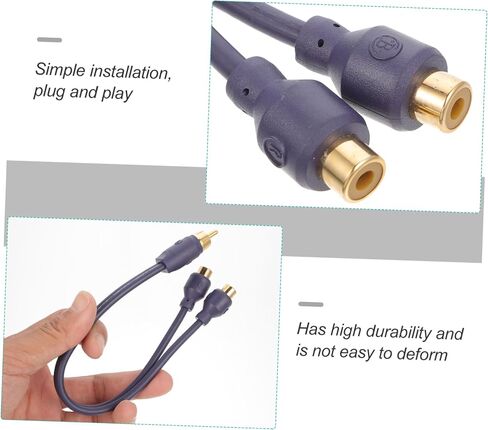 NUOBESTY Y Adapter Cable for Car Audio Pure Copper Male to Dual Female Splitter for Sound Equipment 1 Male to 2 Female Connection for Amplifiers in Saudi Arabia