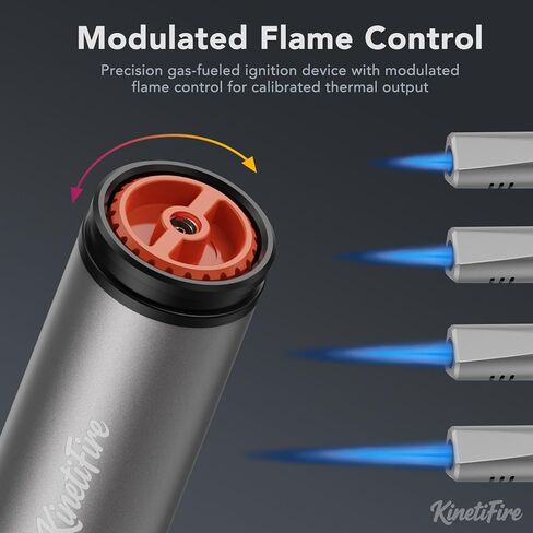 Metal Torch Lighters, Refillable Butane Lighters, Adjustable Jet Flame Butane Torch Lighter with Inflation Accessories for Candle, Grill, BBQ, Camping(Gas Not Included), Black in Kuwait