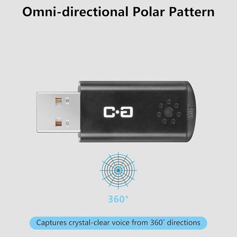 USB Microphone for Laptop and Desktop Computer, High Sensitivity for Clear Call, Plug-and-Play, High Gain, Cordless Mini-Sized Portable, Ideal for Work & Study in Saudi Arabia