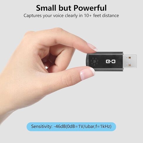 USB Microphone for Laptop and Desktop Computer, High Sensitivity for Clear Call, Plug-and-Play, High Gain, Cordless Mini-Sized Portable, Ideal for Work & Study in Saudi Arabia
