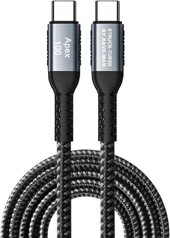 100W USB C to USB C Fast Charging Cable | PD 3.0 C to C Charger Cord with E-Marker Chip | Durable Nylon Braided 6 ft | Kave-Series Apex 100 in Saudi Arabia