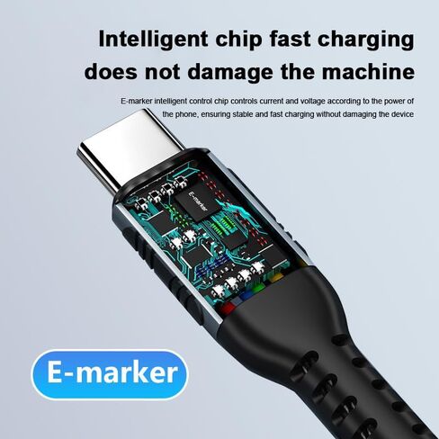 100W USB C to USB C Fast Charging Cable | PD 3.0 C to C Charger Cord with E-Marker Chip | Durable Nylon Braided 6 ft | Kave-Series Apex 100 in Saudi Arabia