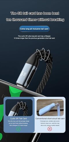 100W USB C to USB C Fast Charging Cable | PD 3.0 C to C Charger Cord with E-Marker Chip | Durable Nylon Braided 6 ft | Kave-Series Apex 100 in Saudi Arabia