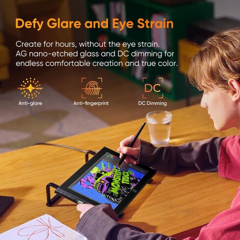 XPPen Artist 12 3rd 11.9" Drawing Tablet with Screen | X4 Pen 16K Pressure & XPPen Digital Drawing Glove - Two-Finger Artist Glove with Cute Cat Print in Saudi Arabia