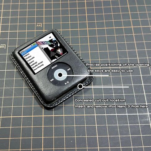 for iPod Nano 3 case, Leather Handmade Nano 3rd Generation Leather case (挂钩/蓝色) in Saudi Arabia