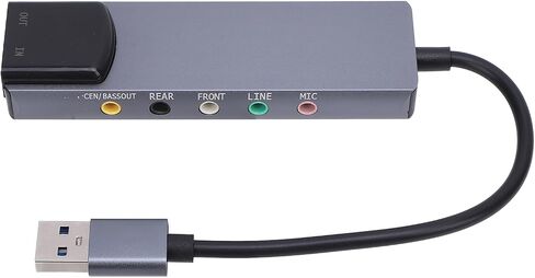 Gugxiom 5.1 7.1 Channel USB Surround Sound Card، بطاقة صوت خارجية، مع مخرج إدخال بصري، لأجهزة الكمبيوتر المحمول in Saudi Arabia
