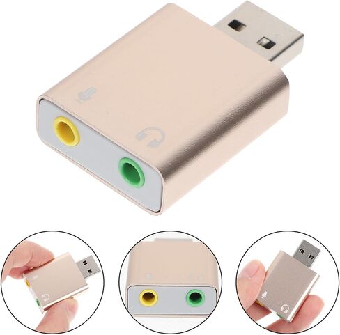 محول بطاقة صوت خارجي USB من Gadpiparty مع مقبس مقبس سماعة الرأس وتشغيل USB إلى محول الصوت لأجهزة الكمبيوتر المحمول وبطاقة صوت ستيريو متعددة القنوات للصوت والألوان العشوائية in Kuwait