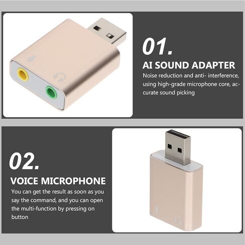 محول بطاقة صوت خارجي USB من Gadpiparty مع مقبس مقبس سماعة الرأس وتشغيل USB إلى محول الصوت لأجهزة الكمبيوتر المحمول وبطاقة صوت ستيريو متعددة القنوات للصوت والألوان العشوائية in Kuwait