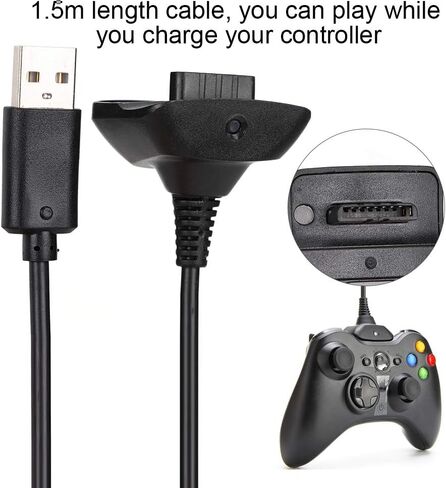 SUNGOOYUE Fast Charging Cable for Controller 1.5m, Stable Output, Material, Compatible with Handle (Black), SUNGOOYUEq34nsdg028-01 in Saudi Arabia