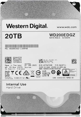 Western Digital WD Ultrastar 20TB Internal Hard Drive WD200EDGZ 3.5 Inch HDD SATA 6Gb/s 7200RPM 512MB Cache (Renewed) in Saudi Arabia