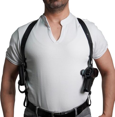 *KINGDOM HOLSTER* K061 Shoulder Holster & Belt Holster with Doulble Magazine Pouch (2in1) for Glock 17 Glock 19 Glock 22 Glock 23 RH Handmade! in Saudi Arabia