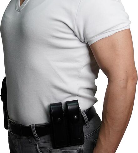 *KINGDOM HOLSTER* K061 Shoulder Holster & Belt Holster with Doulble Magazine Pouch (2in1) for Glock 17 Glock 19 Glock 22 Glock 23 RH Handmade! in Saudi Arabia