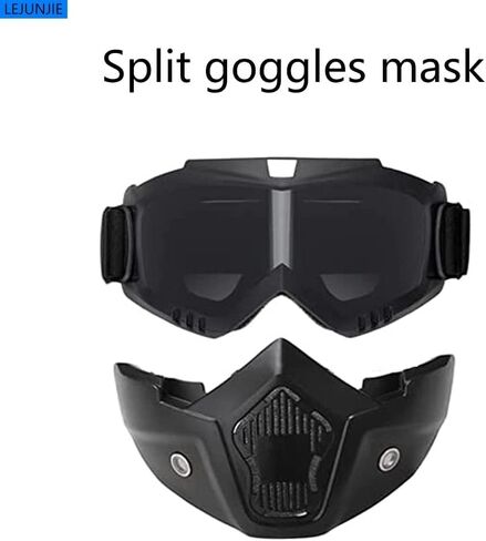 Airsoft Tactical Helmet with Detachable Anti Fog Airsoft Goggles, Tactical Full Face Protection, with Ear Protection, Front NVG Installation, and Side Rails in Saudi Arabia