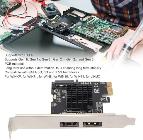 PCIE to Power ESATA Expansion Card 2 Port 6.0Gbps Support Hot Swap Plug and Play PCI Express Card for Desktop in Saudi Arabia