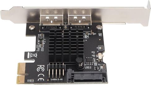 PCIE to Power ESATA Expansion Card 2 Port 6.0Gbps Support Hot Swap Plug and Play PCI Express Card for Desktop in Saudi Arabia