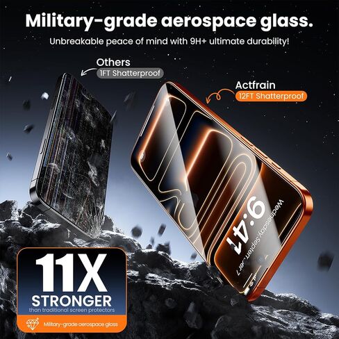 3-Pack for iPhone 17 Pro Max Screen Protector, 9H+ Tempered Glass, Scratch & Drop Resistant, Smooth & Clear, Easy Installation, Case Friendly, Full Coverage in Saudi Arabia