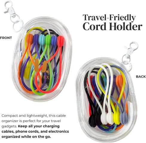 Magnetic Cable Management Organizer | 12 Pack Reusable Cable Ties & Cord Holder with Magnetic Clips | Silicone Cable Ties & Cord Keeper for Smart Home Gadgets, Assorted Colors in Saudi Arabia