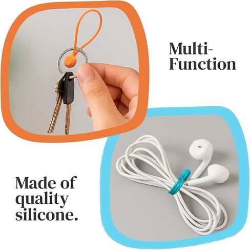 Magnetic Cable Management Organizer | 12 Pack Reusable Cable Ties & Cord Holder with Magnetic Clips | Silicone Cable Ties & Cord Keeper for Smart Home Gadgets, Assorted Colors in Saudi Arabia