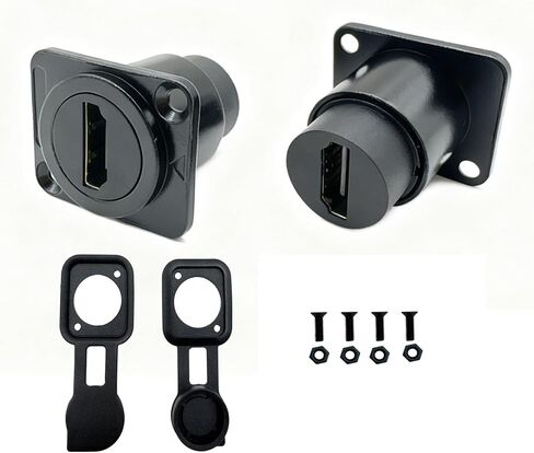 Halokny 2PCS HDMI D-Type Pass Through Connector، وصلة تركيب لوحة HDMI، وصلة حاجز أنثى إلى أنثى 4K 60 هرتز ثلاثي الأبعاد ومحول واجهة HDR (نوع D) in Saudi Arabia