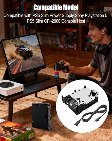 وحدة تحكم محول التيار المتردد متوافقة مع Xbox Series S، ومصدر طاقة داخلي لوحدة التحكم في الألعاب مع سلك طاقة، محول تيار متردد 100 فولت - 240 فولت in Kuwait