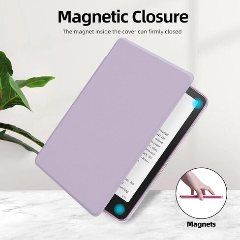 MOROCK Detachable Magnetic Case for 7" Kindle Paperwhite and Colorsoft Paperwhite Signature Edition(12th Gen. 2024), PU Leather and PC Clear Back Cover with Hand Strap, Auto Wake/Sleep, Misty Blue in Kuwait