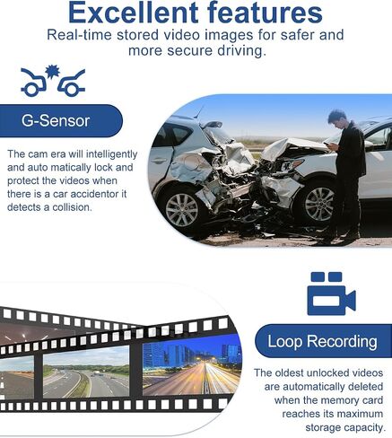 360° View Dash Cam 4 Channel Dash Cam Front Rear and Inside with 5GHz WiFi & App Control, 170°Wide Angle Camera for Car, Loop Recording, Night Vision, G-Sensor, Parking Mode, Included 32GB Card in Saudi Arabia