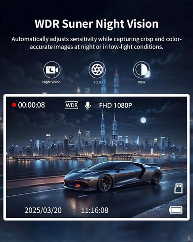 360° View Dash Cam 4 Channel Dash Cam Front Rear and Inside with 5GHz WiFi & App Control, 170°Wide Angle Camera for Car, Loop Recording, Night Vision, G-Sensor, Parking Mode, Included 32GB Card in Saudi Arabia
