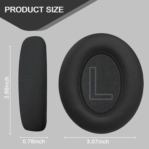 وسائد أذن بديلة لسماعات Anker Soundcore Life Q20/Q20BT/Q20+، قطع غيار وسائد الأذن وأغطية الأذن وأغطية الأذن (أسود) in Kuwait