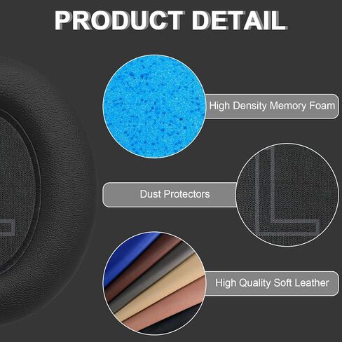 وسائد أذن بديلة لسماعات Anker Soundcore Life Q20/Q20BT/Q20+، قطع غيار وسائد الأذن وأغطية الأذن وأغطية الأذن (أسود) in Kuwait