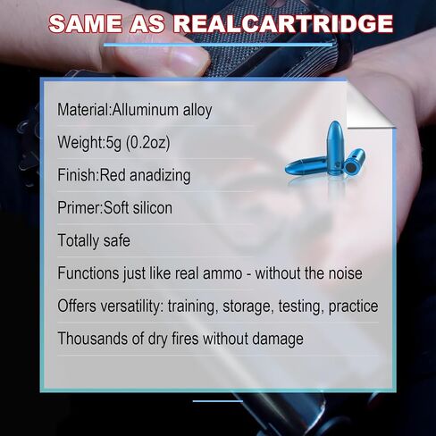 WAKAZO Training Snap Caps Dummy Rounds, Durable CNC-Machined Aluminum Alloy Safe for Handling Drills & Dry Fire Practice, Ideal for Shooting Skill Training. in Saudi Arabia
