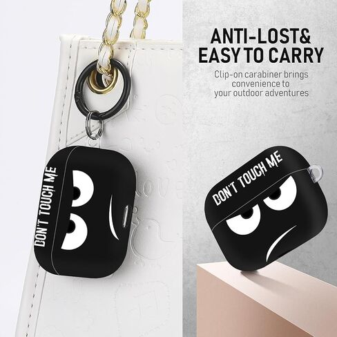 Compatible with Airpods Pro 3 Case(2025),Don't Touch Me for Airpods Pro 3rd Generation Cases Cover with Lanyard Soft Silicone Cute Shockproof Cover for Women Men,Black in Saudi Arabia