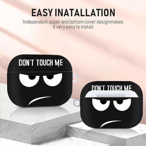 Compatible with Airpods Pro 3 Case(2025),Don't Touch Me for Airpods Pro 3rd Generation Cases Cover with Lanyard Soft Silicone Cute Shockproof Cover for Women Men,Black in Saudi Arabia