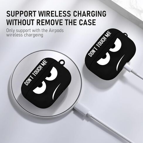 Compatible with Airpods Pro 3 Case(2025),Don't Touch Me for Airpods Pro 3rd Generation Cases Cover with Lanyard Soft Silicone Cute Shockproof Cover for Women Men,Black in Saudi Arabia