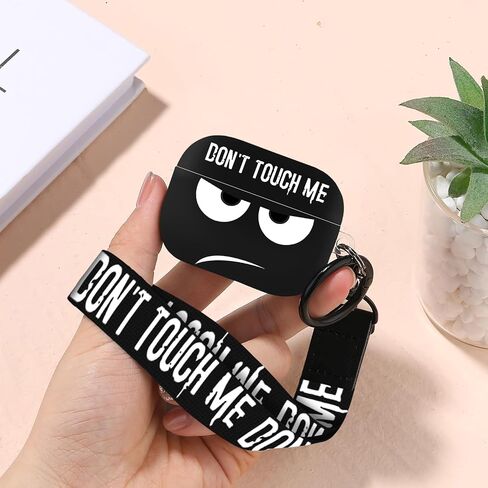 Compatible with Airpods Pro 3 Case(2025),Don't Touch Me for Airpods Pro 3rd Generation Cases Cover with Lanyard Soft Silicone Cute Shockproof Cover for Women Men,Black in Saudi Arabia