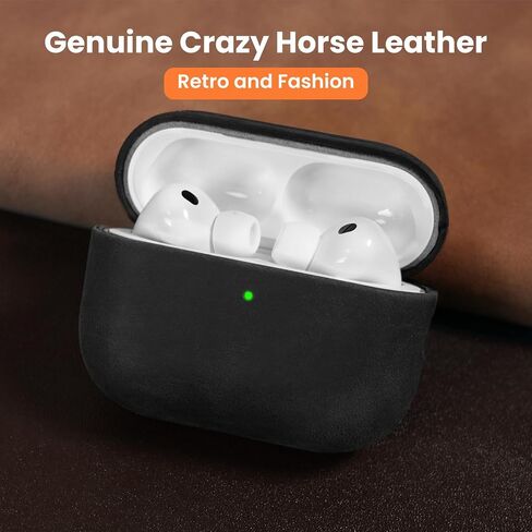 Handcrafted Crazy Horse Leather Case for AirPods Pro 3 Case 2025 in Saudi Arabia