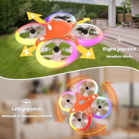 Drone for Kids with Colorful Light, Mini Indoor Drone Toy with 360° Flip, Altitude-Hover, Self-Rotation, 3 Speed Modes, Small Rc Drone Quadcopter with 2 Batteries for Boys Girls and Beginners in Saudi Arabia