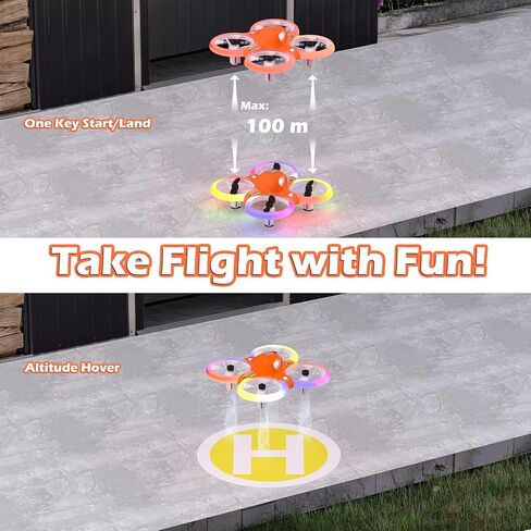 Drone for Kids with Colorful Light, Mini Indoor Drone Toy with 360° Flip, Altitude-Hover, Self-Rotation, 3 Speed Modes, Small Rc Drone Quadcopter with 2 Batteries for Boys Girls and Beginners in Saudi Arabia