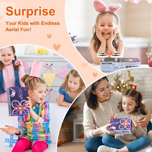 Drone for Kids with Colorful Light, Mini Indoor Drone Toy with 360° Flip, Altitude-Hover, Self-Rotation, 3 Speed Modes, Small Rc Drone Quadcopter with 2 Batteries for Boys Girls and Beginners in Saudi Arabia